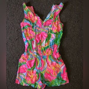Bright Lilly Pulitzer romper with tassels, size XS